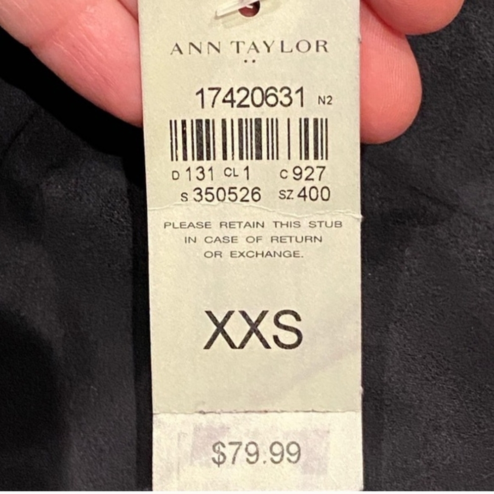 NWT SUEDE-LIKE ANN TAYLOR BLACK LEGGINGS XXS - Picture 8 of 8